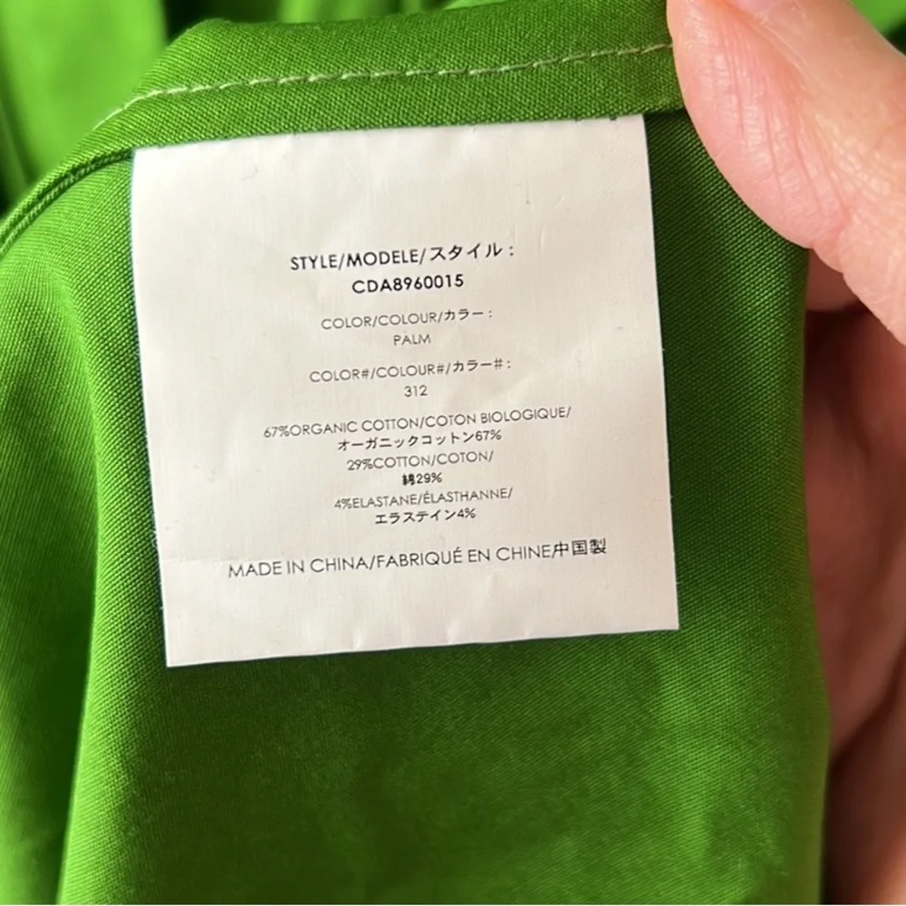 Michael Kors Collection Green Sleeveless Pleated Poplin Midi Shirt Dress 12 - Picture 12 of 14